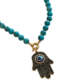 Beaded Necklace Blue - Villa Yasmine
