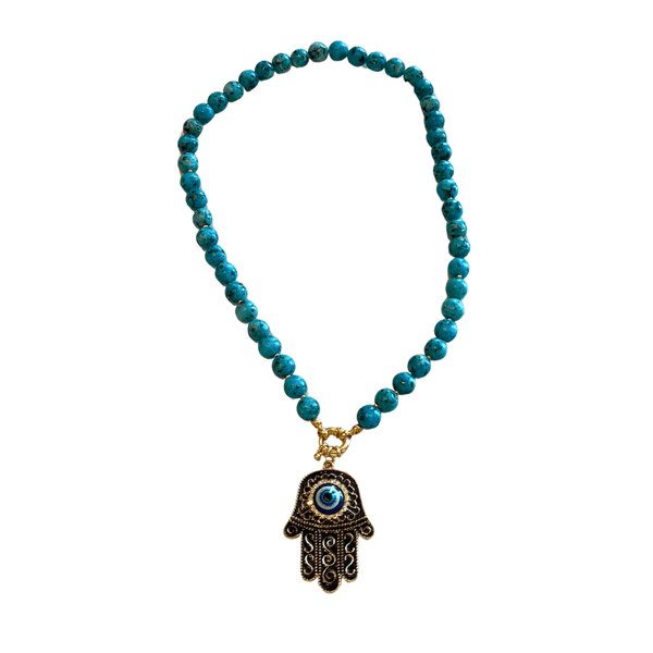 Beaded Necklace Blue - Villa Yasmine