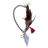 Silver Wristlet with Feathers and Tassels - Villa Yasmine