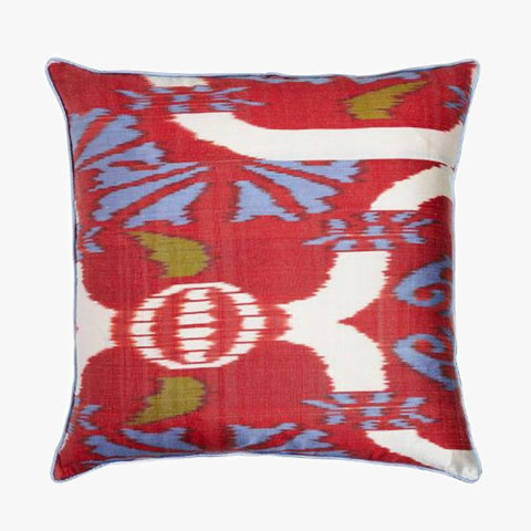 RED AND BLUE SQUARE CUSHION COVER - Villa Yasmine