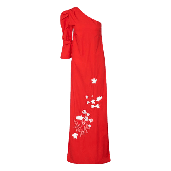 Buenaventura Cotton Maxi Dress - Red - Villa Yasmine