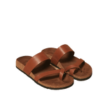 Brown Leather Sandals - Villa Yasmine