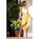 Tulum Skirt Solid - Mustard - Villa Yasmine
